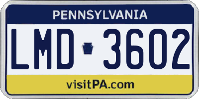 PA license plate LMD3602