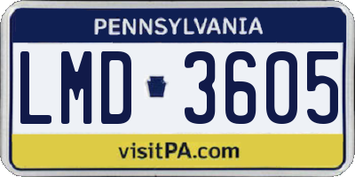 PA license plate LMD3605
