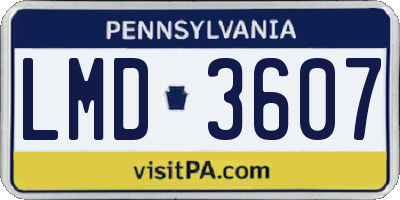 PA license plate LMD3607