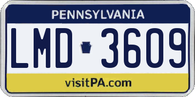 PA license plate LMD3609
