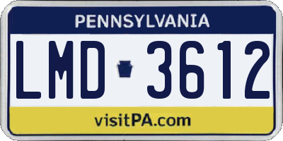 PA license plate LMD3612
