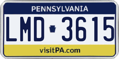 PA license plate LMD3615