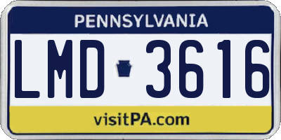 PA license plate LMD3616