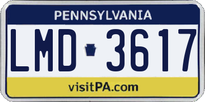 PA license plate LMD3617