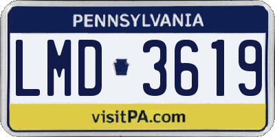 PA license plate LMD3619