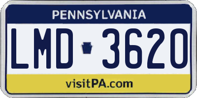 PA license plate LMD3620