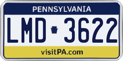 PA license plate LMD3622