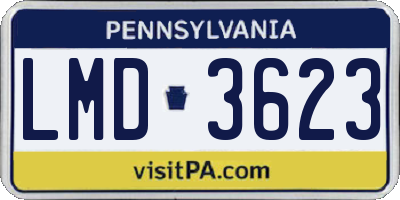 PA license plate LMD3623
