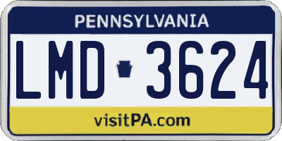PA license plate LMD3624