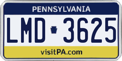 PA license plate LMD3625