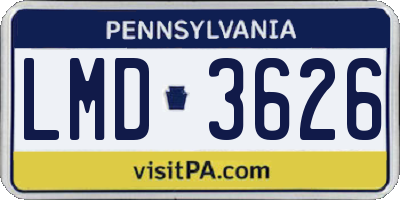 PA license plate LMD3626