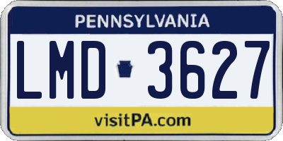 PA license plate LMD3627