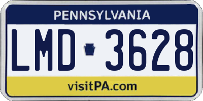 PA license plate LMD3628