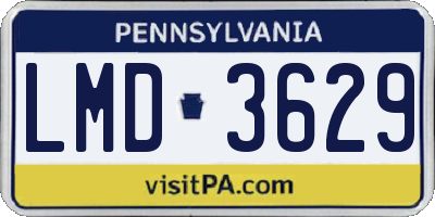 PA license plate LMD3629
