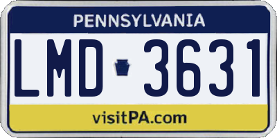 PA license plate LMD3631