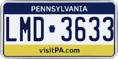 PA license plate LMD3633
