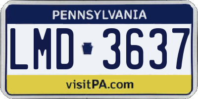 PA license plate LMD3637