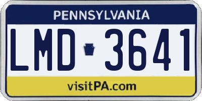 PA license plate LMD3641
