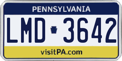 PA license plate LMD3642