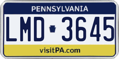 PA license plate LMD3645