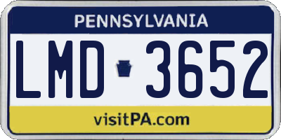 PA license plate LMD3652