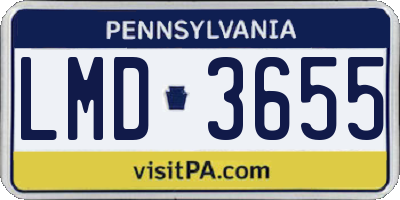 PA license plate LMD3655