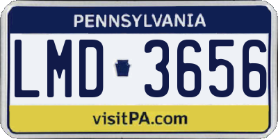 PA license plate LMD3656