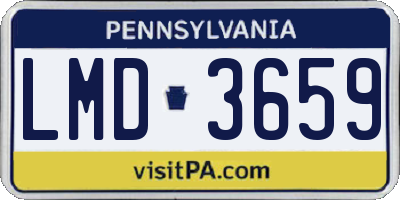 PA license plate LMD3659