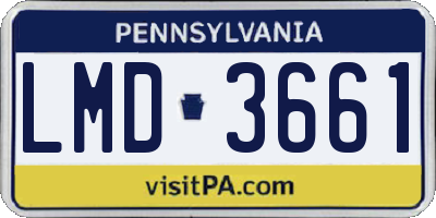 PA license plate LMD3661