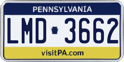 PA license plate LMD3662