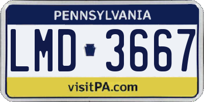 PA license plate LMD3667