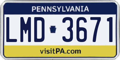PA license plate LMD3671