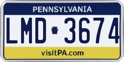 PA license plate LMD3674