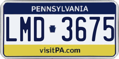 PA license plate LMD3675