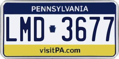 PA license plate LMD3677