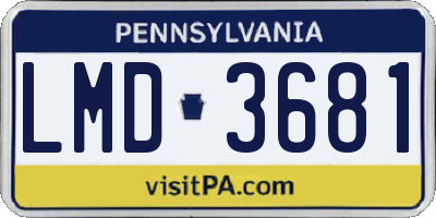 PA license plate LMD3681