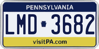 PA license plate LMD3682