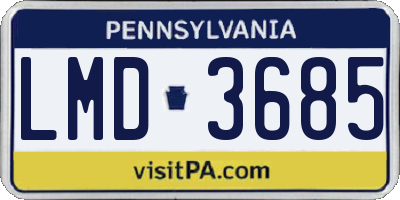 PA license plate LMD3685