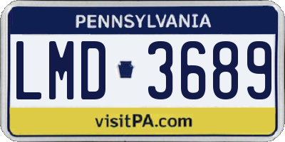 PA license plate LMD3689