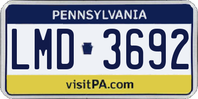 PA license plate LMD3692