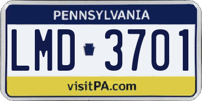 PA license plate LMD3701