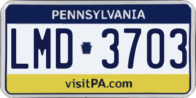 PA license plate LMD3703