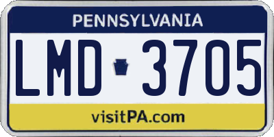 PA license plate LMD3705
