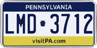 PA license plate LMD3712
