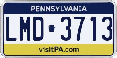 PA license plate LMD3713