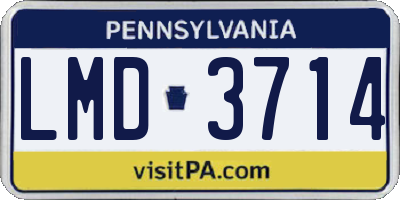 PA license plate LMD3714