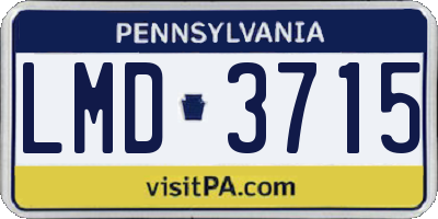 PA license plate LMD3715