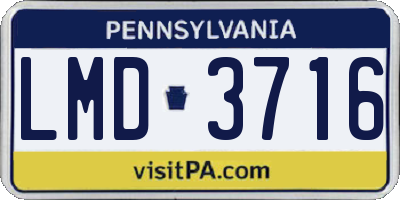 PA license plate LMD3716