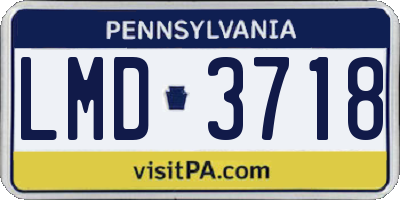 PA license plate LMD3718