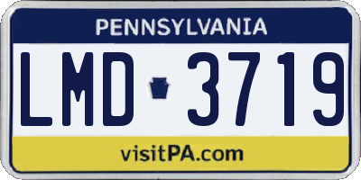 PA license plate LMD3719